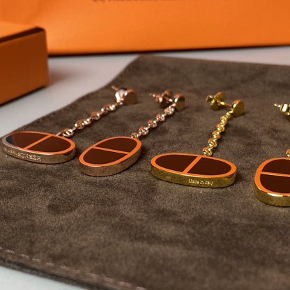 [OrnoraJewelry]CHAINE VERSO BLACK CERAMIC EARRINGS