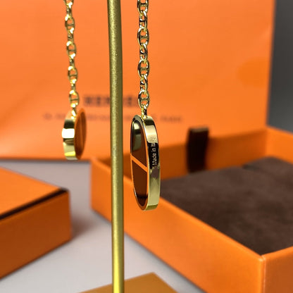 [OrnoraJewelry]CHAINE VERSO BLACK CERAMIC EARRINGS