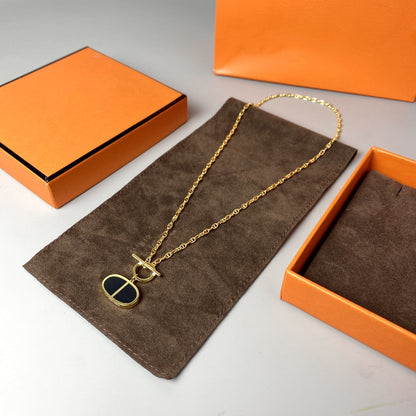 [OrnoraJewelry]CHAINE VERSO BLACK CERAMIC NECKLACE