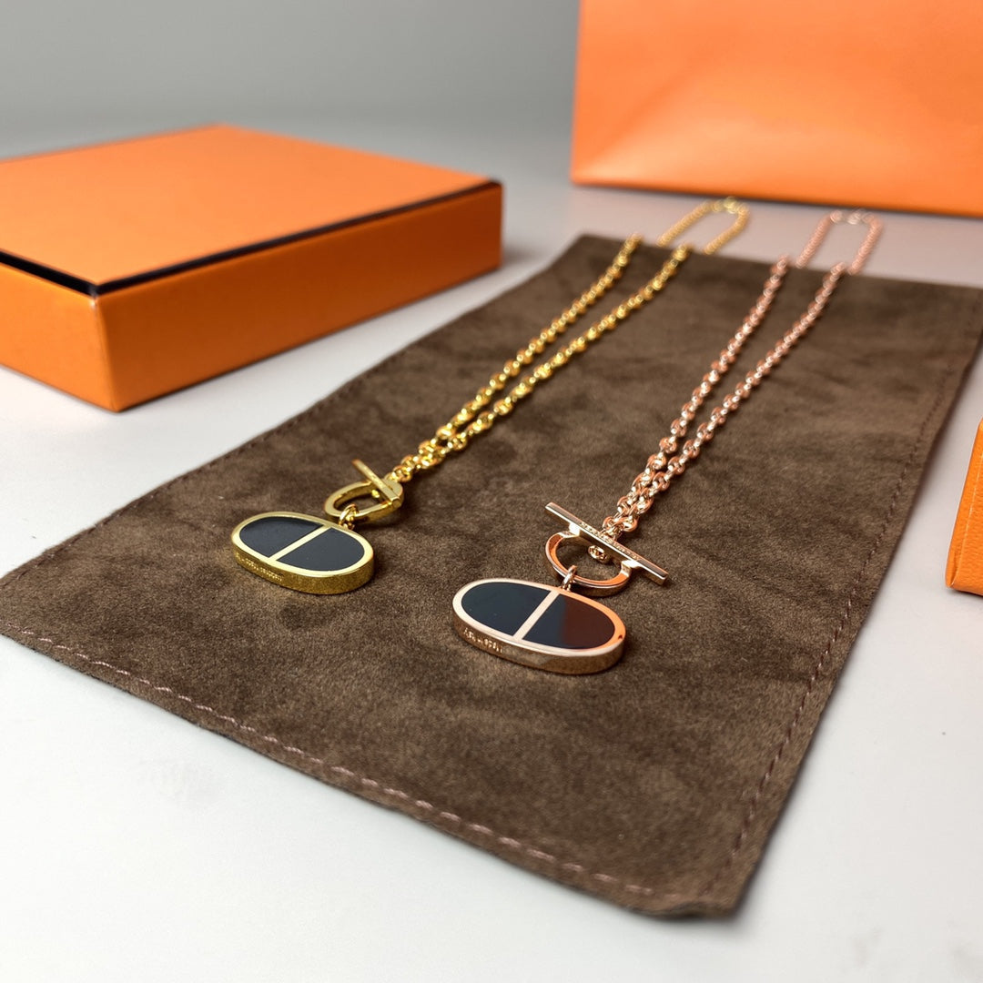 [OrnoraJewelry]CHAINE VERSO BLACK CERAMIC NECKLACE