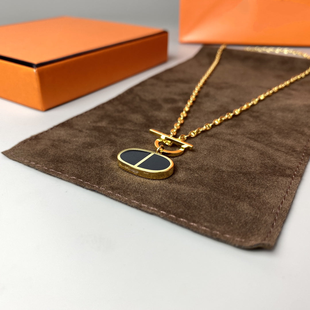 [OrnoraJewelry]CHAINE VERSO BLACK CERAMIC NECKLACE