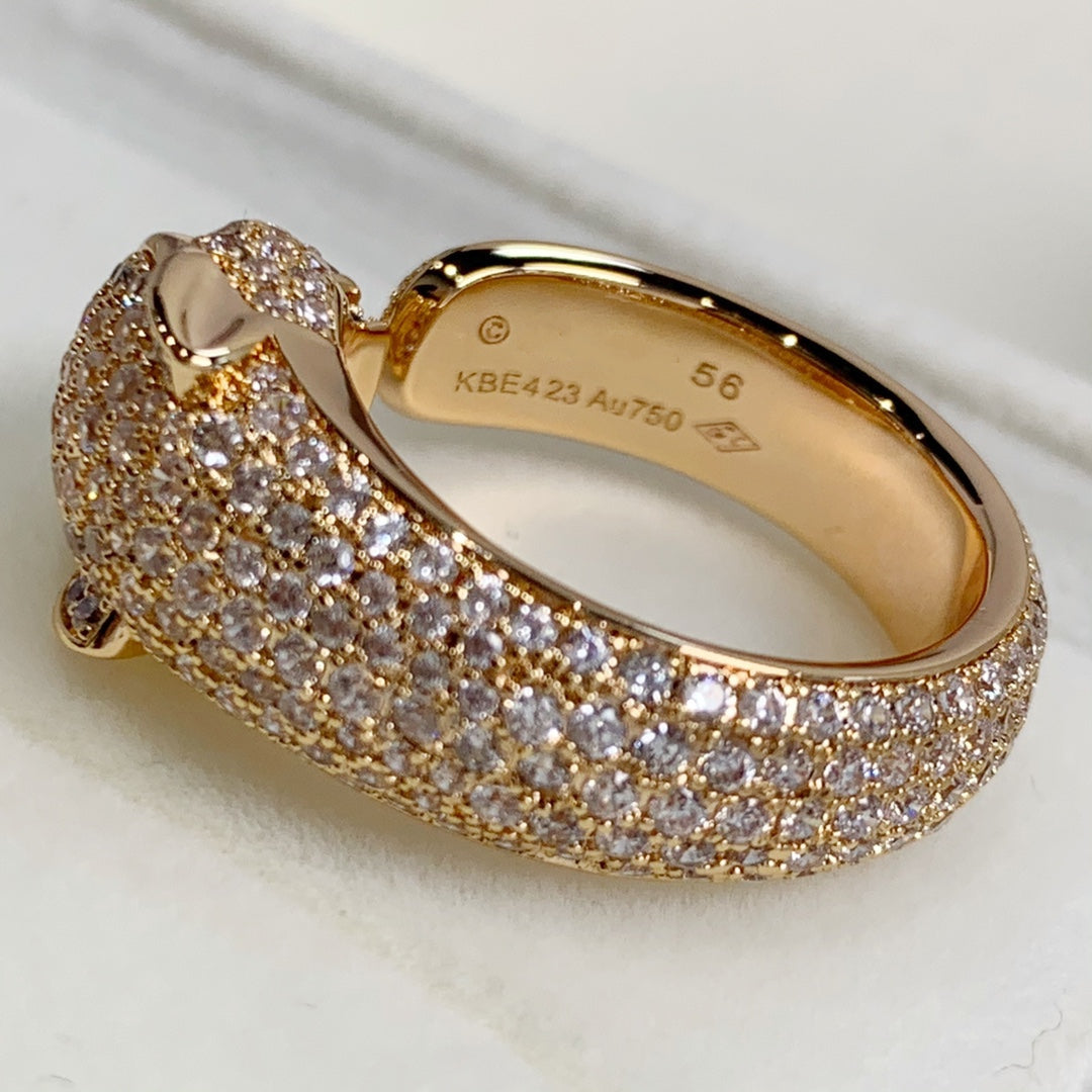 [OrnoraJewelry]PANTHERE PINK GOLD DIAMOND RING