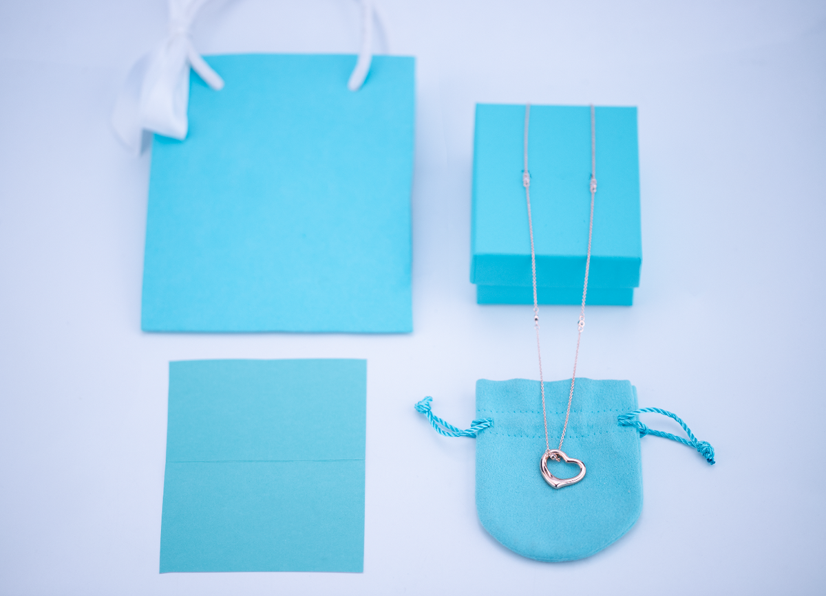 [Ornora Jewelry]OPEN HEART PEDANT PINK GOLD NECKLACE