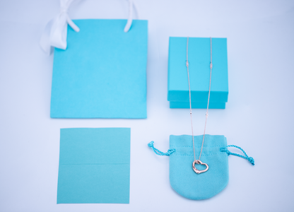 [Ornora Jewelry]OPEN HEART PEDANT PINK GOLD NECKLACE