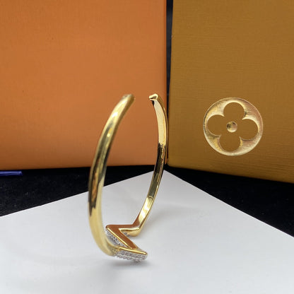 [OrnoraJewelry]VOLTE UPSITE DOWN DIAMOND GOLD OPEN BRACELET