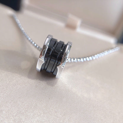 [OrnoraJewelry]ZERO 1 BLACK CERAMIC SILVER NECKLACE