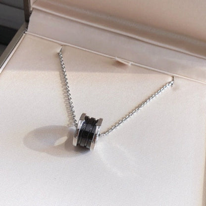 [OrnoraJewelry]ZERO 1 BLACK CERAMIC SILVER NECKLACE