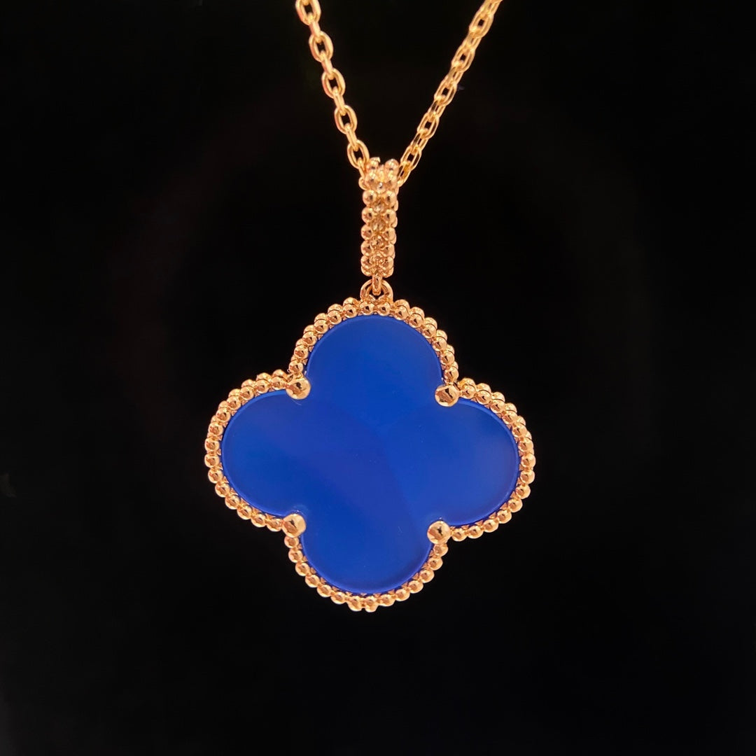 [OrnoraJewelry]CLOVER 25MM NECKLACE TURQUOISE ROSE GOLD