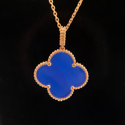 [OrnoraJewelry]CLOVER 25MM NECKLACE TURQUOISE ROSE GOLD