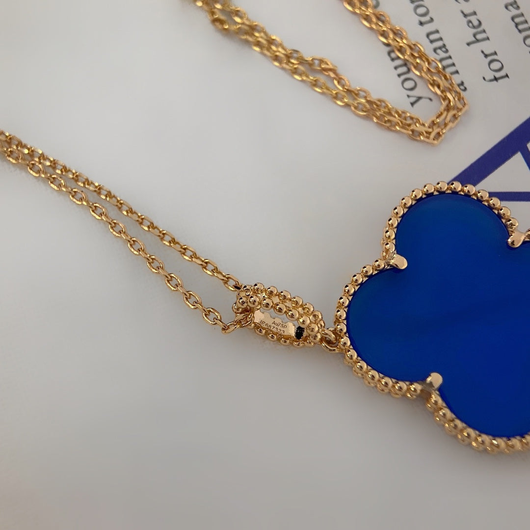 [OrnoraJewelry]CLOVER 25MM NECKLACE TURQUOISE ROSE GOLD