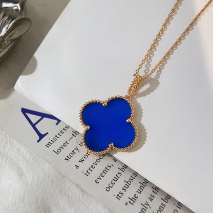 [OrnoraJewelry]CLOVER 25MM NECKLACE TURQUOISE ROSE GOLD