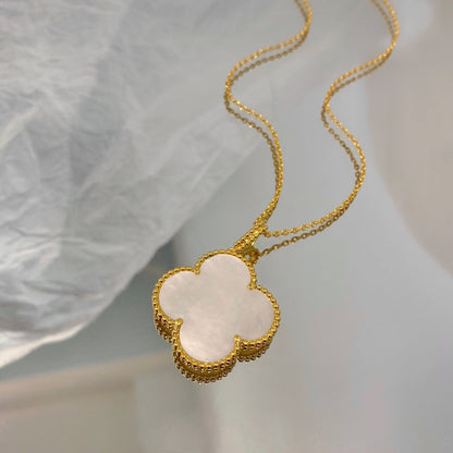 [OrnoraJewelry]CLOVER 25MM MOP LARGE PENDANT NECKLACE