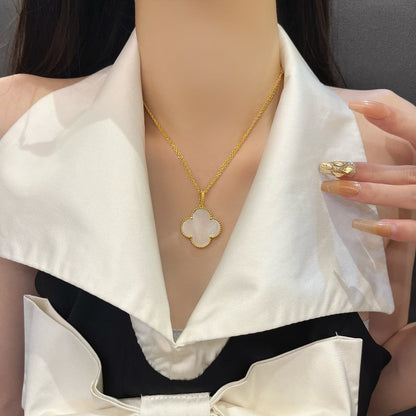 [OrnoraJewelry]CLOVER 25MM MOP LARGE PENDANT NECKLACE