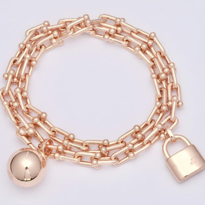 [Ornora Jewelry]HARDWEAR WRAP PINK GOLD BRACELET