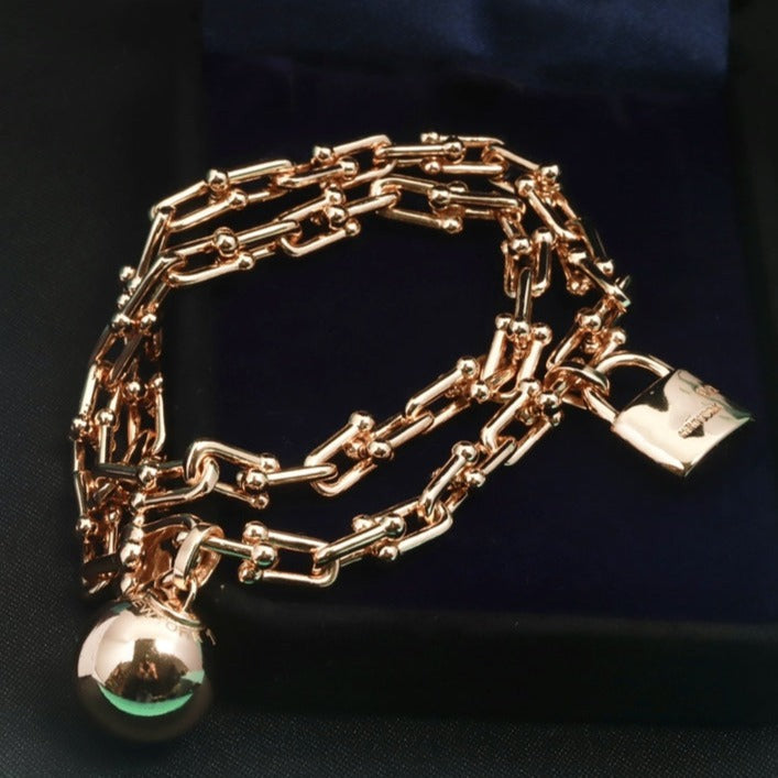 [Ornora Jewelry]HARDWEAR WRAP PINK GOLD BRACELET