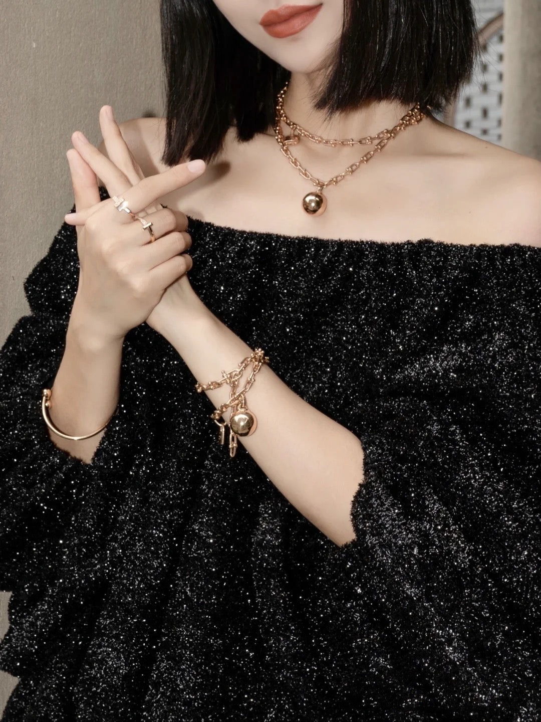 [Ornora Jewelry]HARDWEAR WRAP PINK GOLD BRACELET