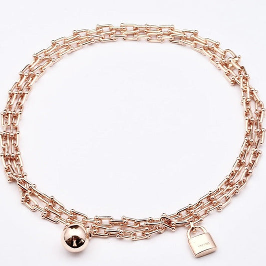 [Ornora Jewelry]HARDWEAR PINK GOLD WRAP NECKLACE