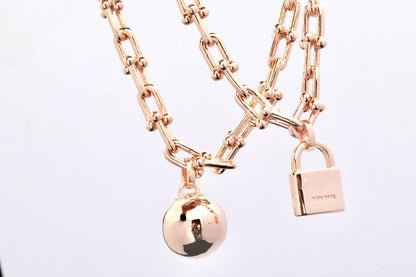 [Ornora Jewelry]HARDWEAR PINK GOLD WRAP NECKLACE