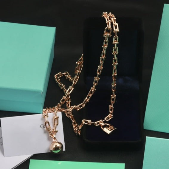 [Ornora Jewelry]HARDWEAR PINK GOLD WRAP NECKLACE