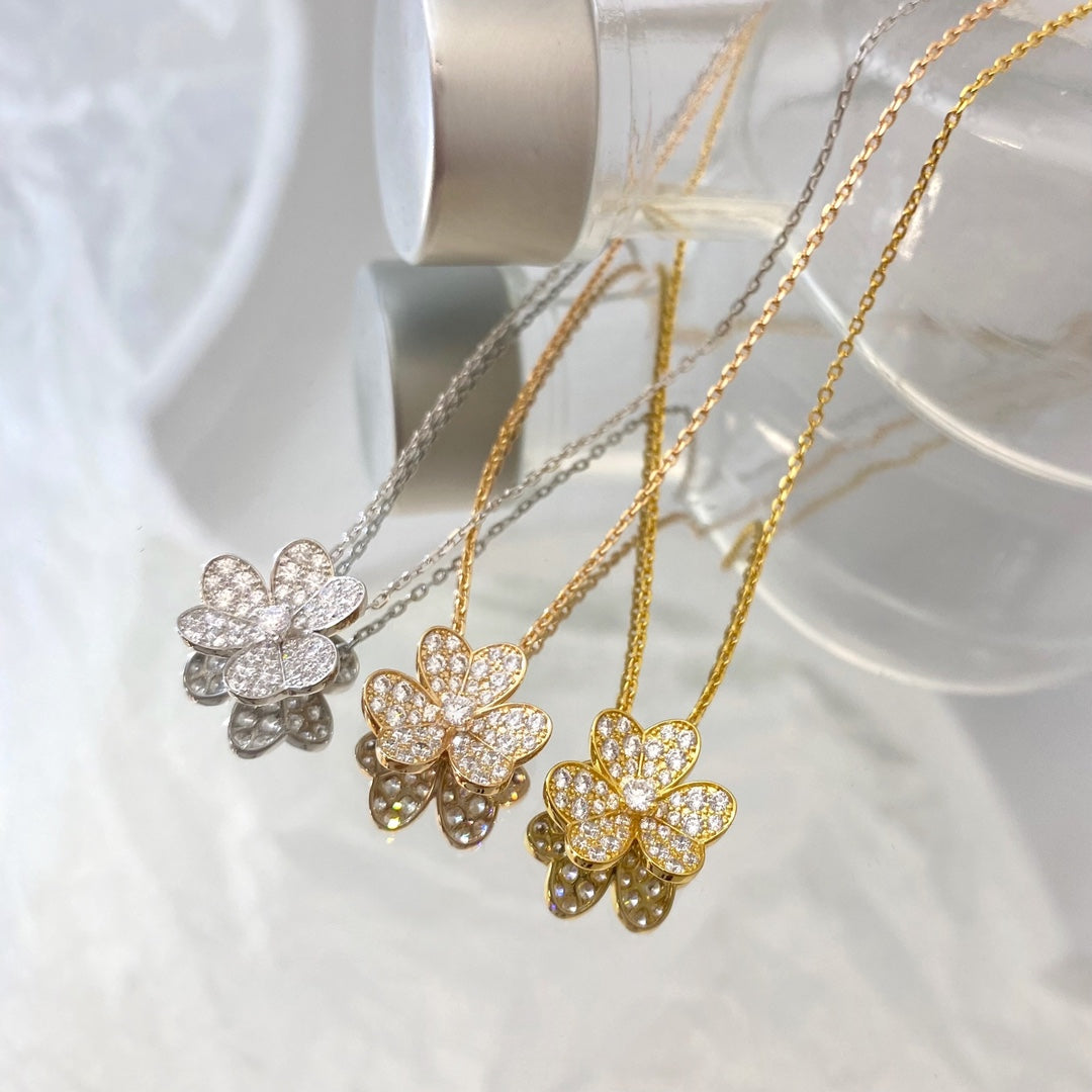 [OrnoraJewelry]FLOWER DIAMOND NECKLACE