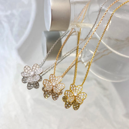 [OrnoraJewelry]FLOWER DIAMOND NECKLACE
