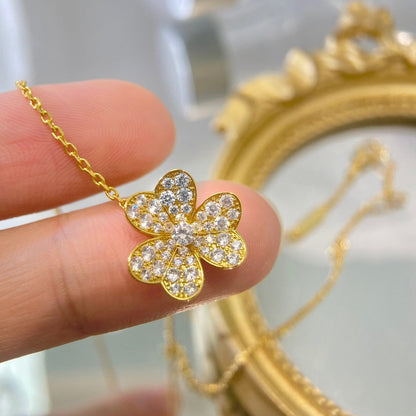 [OrnoraJewelry]FLOWER DIAMOND NECKLACE