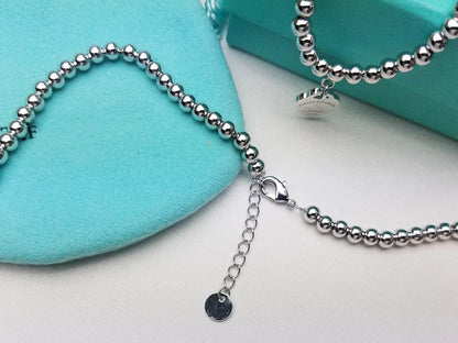 [Ornora Jewelry]HEART PEDANT SILVER BALL CHAIN NECKLACE