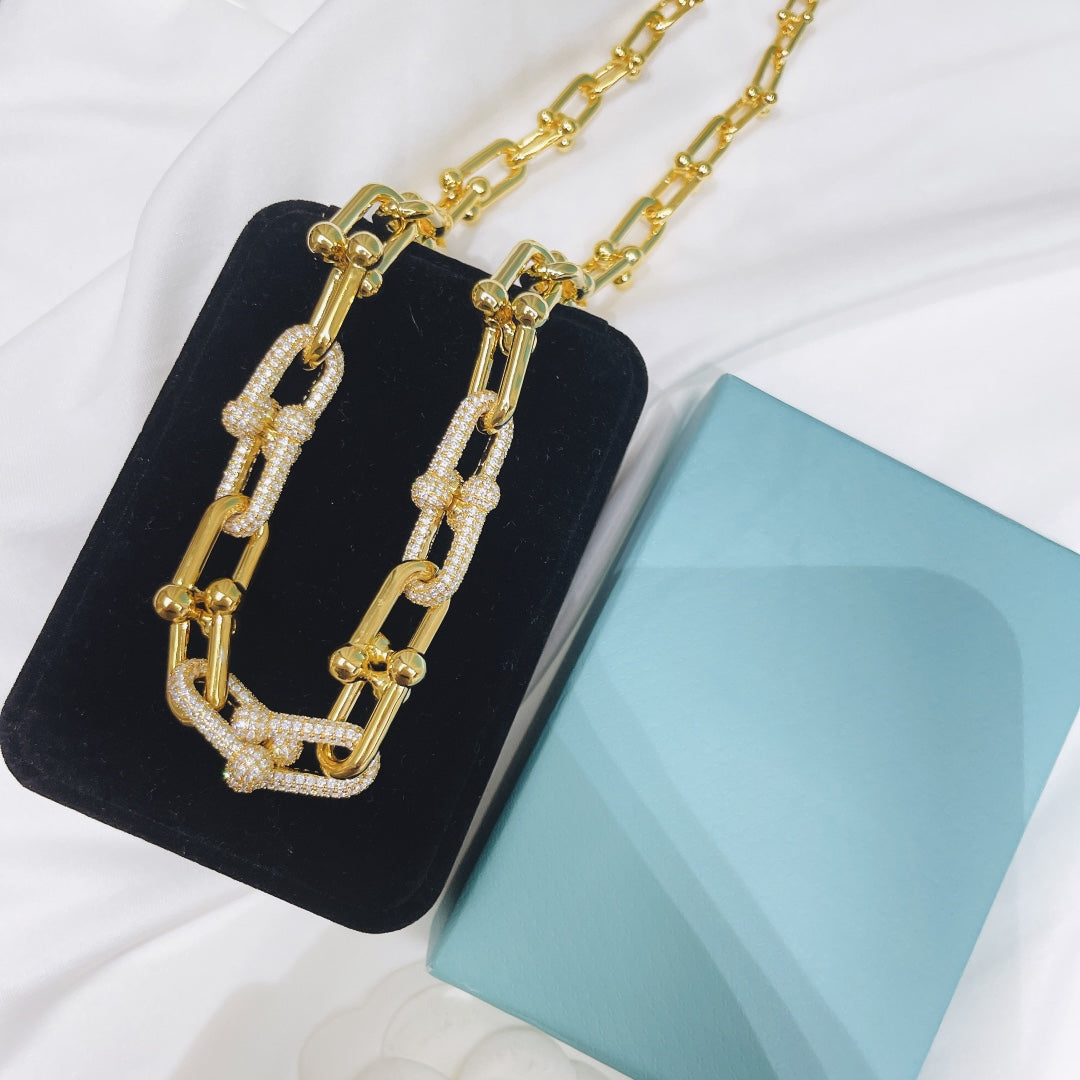 [Ornora Jewelry]HARDWEAR NECKLACE DIAMOND PAVED