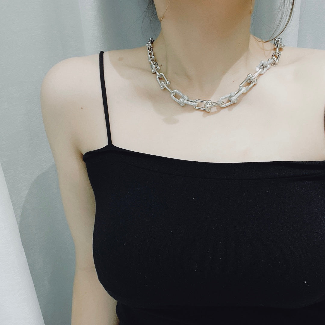 [Ornora Jewelry]HARDWEAR NECKLACE DIAMOND PAVED