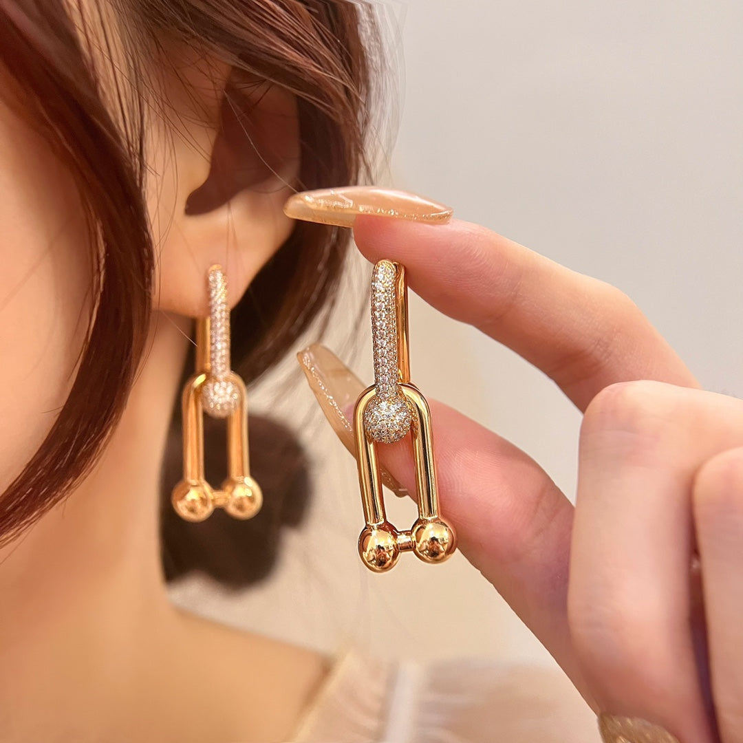 [Ornora Jewelry]HARDWEAR DROP DIAMONDS EARRINGS