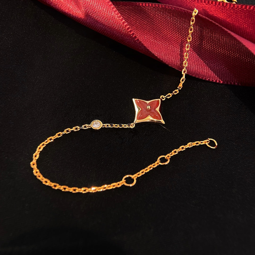 [OrnoraJewelry]COLOR OrnoraCARNELIAN PINK GOLD DIAMOND BRACELET