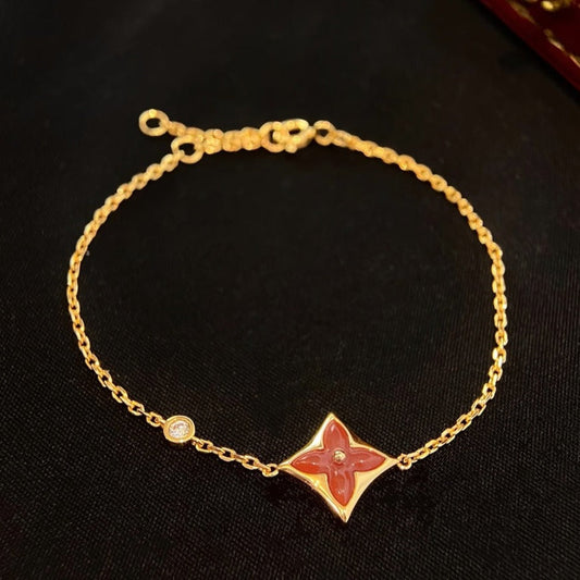 [OrnoraJewelry]COLOR OrnoraCARNELIAN PINK GOLD DIAMOND BRACELET