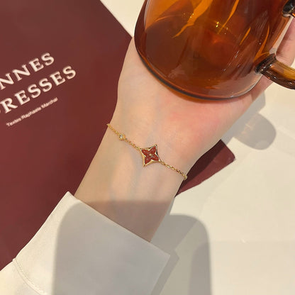 [OrnoraJewelry]COLOR OrnoraCARNELIAN PINK GOLD DIAMOND BRACELET