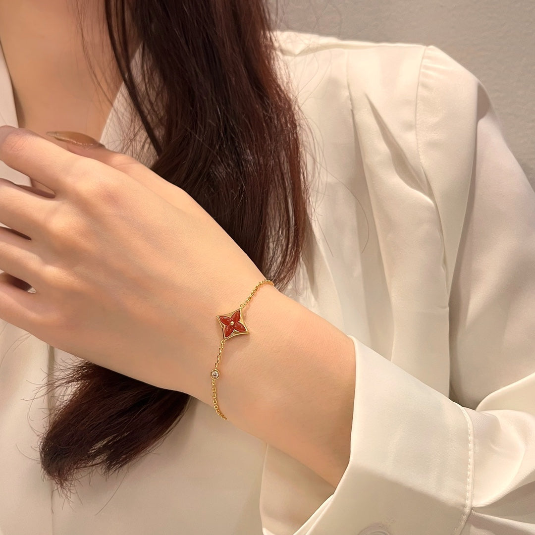 [OrnoraJewelry]COLOR OrnoraCARNELIAN PINK GOLD DIAMOND BRACELET