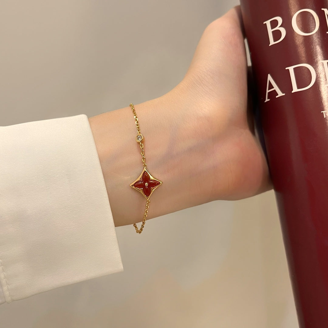 [OrnoraJewelry]COLOR OrnoraCARNELIAN PINK GOLD DIAMOND BRACELET