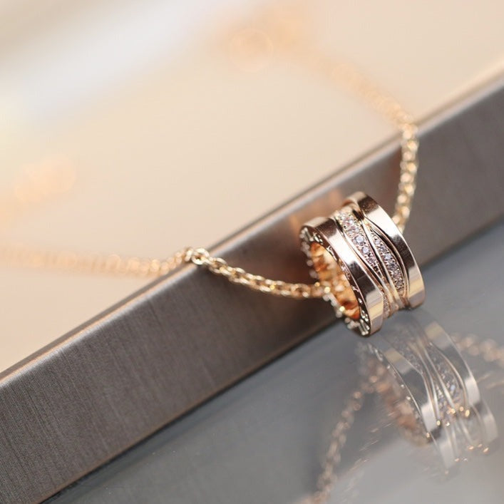 [OrnoraJewelry]ZERO 1 PINK GOLD DIAMOND NECKLACE