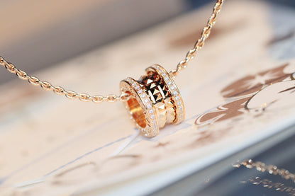 [OrnoraJewelry]ZERO 1 ROCK PEDANT PINK GOLD NECKLACE