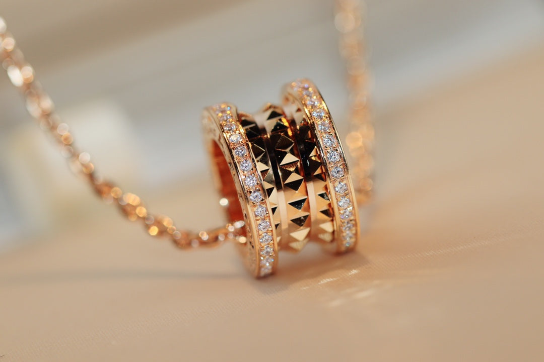 [OrnoraJewelry]ZERO 1 ROCK PEDANT PINK GOLD NECKLACE