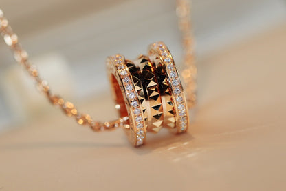 [OrnoraJewelry]ZERO 1 ROCK PEDANT PINK GOLD NECKLACE