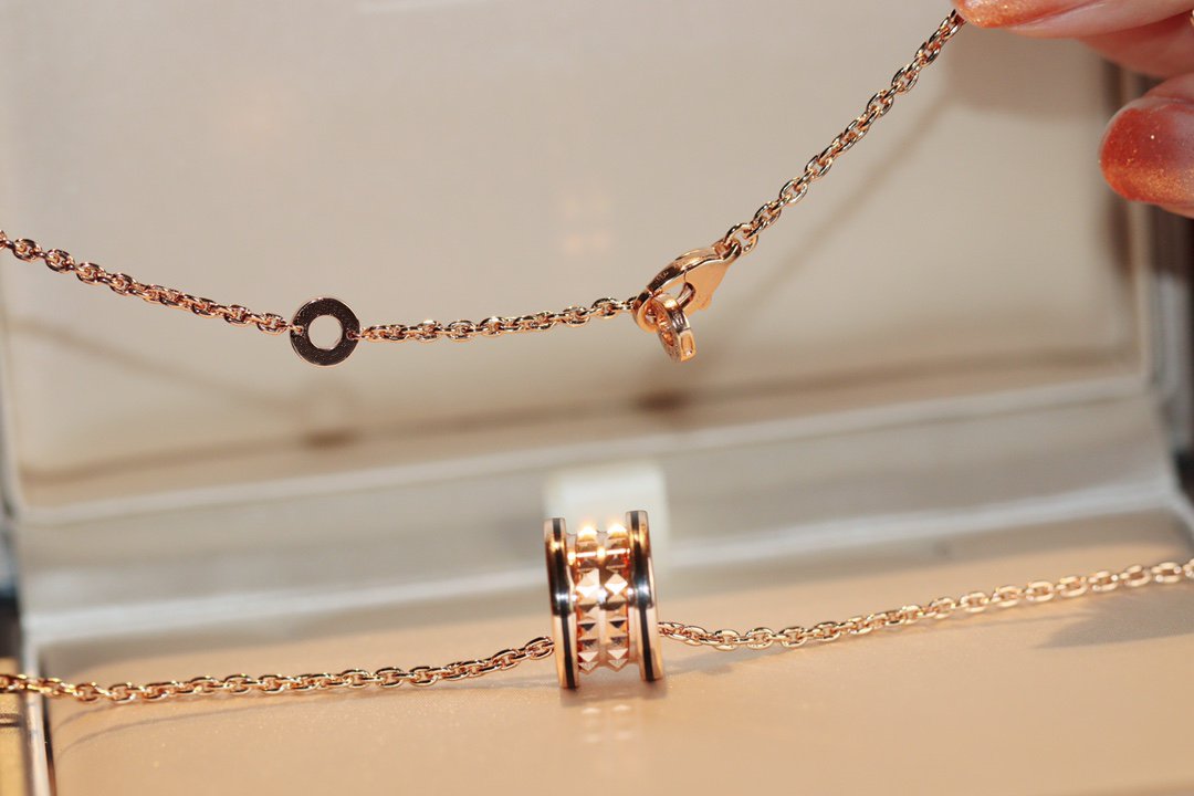 [OrnoraJewelry]ZERO 1 ROCK PEDANT PINK GOLD BLACK NECKLACE