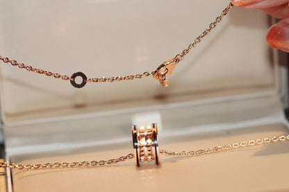[OrnoraJewelry]ZERO 1 ROCK PEDANT PINK GOLD BLACK NECKLACE