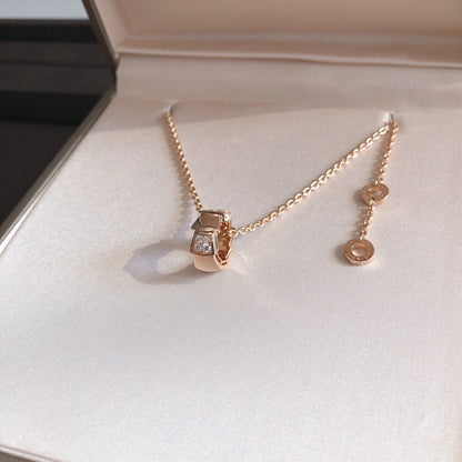 [OrnoraJewelry]SERPENTI PEDANT DIAMOND PINK GOLD NECKLACE