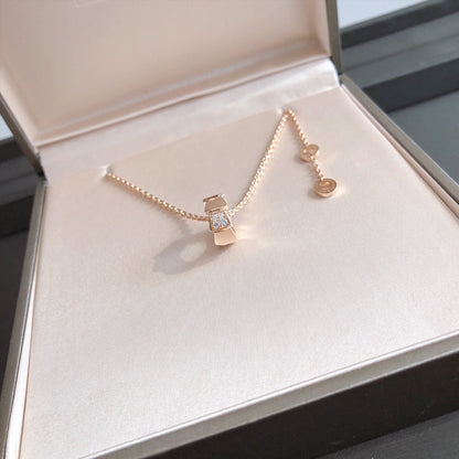 [OrnoraJewelry]SERPENTI PEDANT DIAMOND PINK GOLD NECKLACE