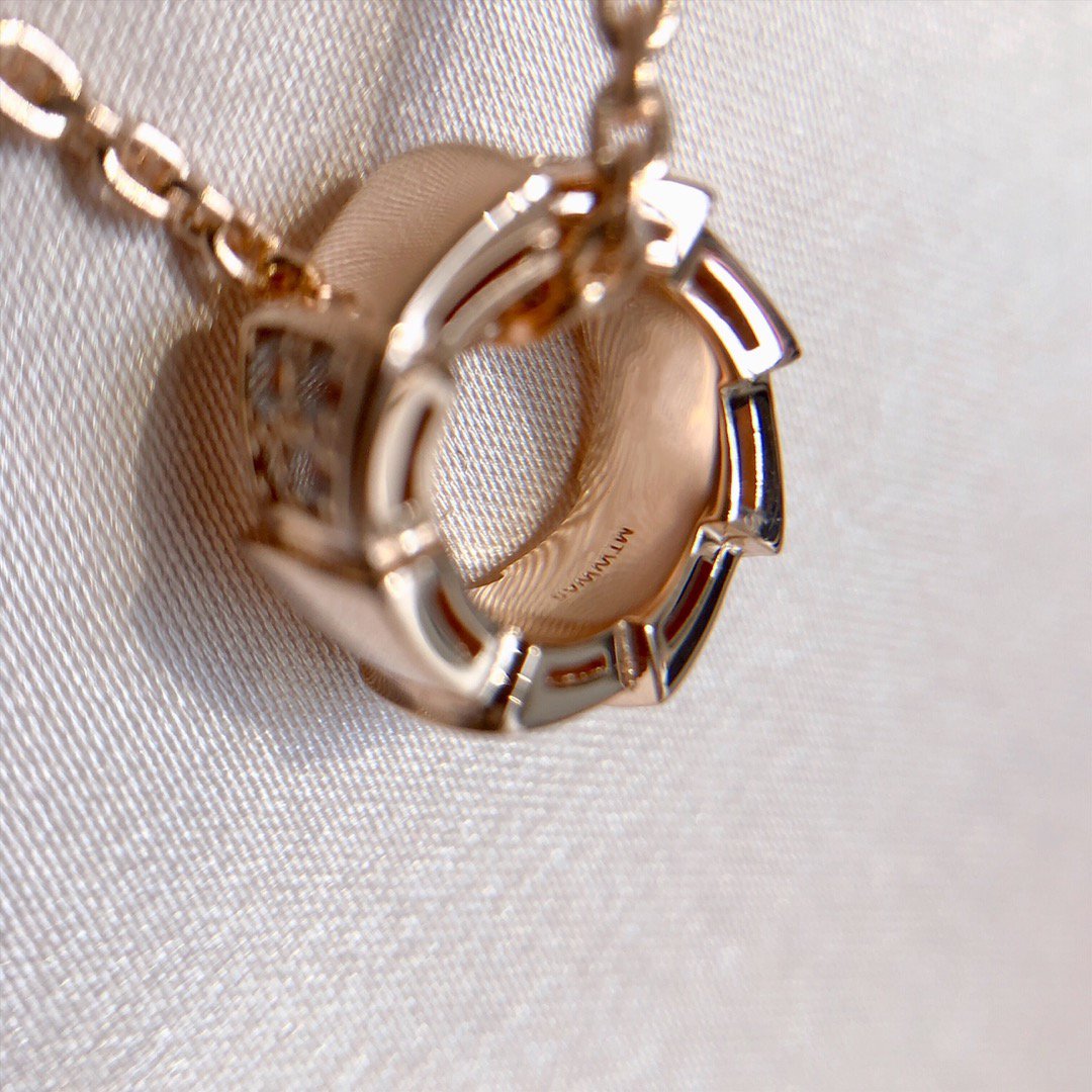 [OrnoraJewelry]SERPENTI PEDANT DIAMOND PINK GOLD NECKLACE