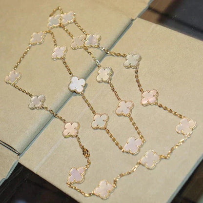 [OrnoraJewelry]CLOVER 20 MOTIFS WHITE MOP NECKLACE