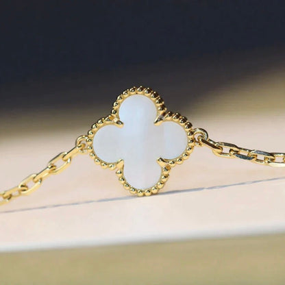 [OrnoraJewelry]CLOVER 20 MOTIFS WHITE MOP NECKLACE