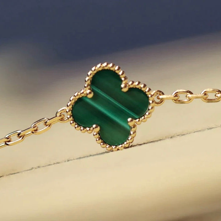 [Ornora Jewelry]CLOVER 20 MOTIFS MALACHITE DIAMOND NECKLACE