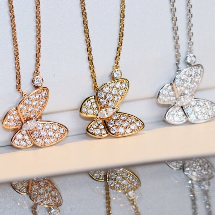 [OrnoraJewelry]BUTTERFLY DIAMOND NECKLACE