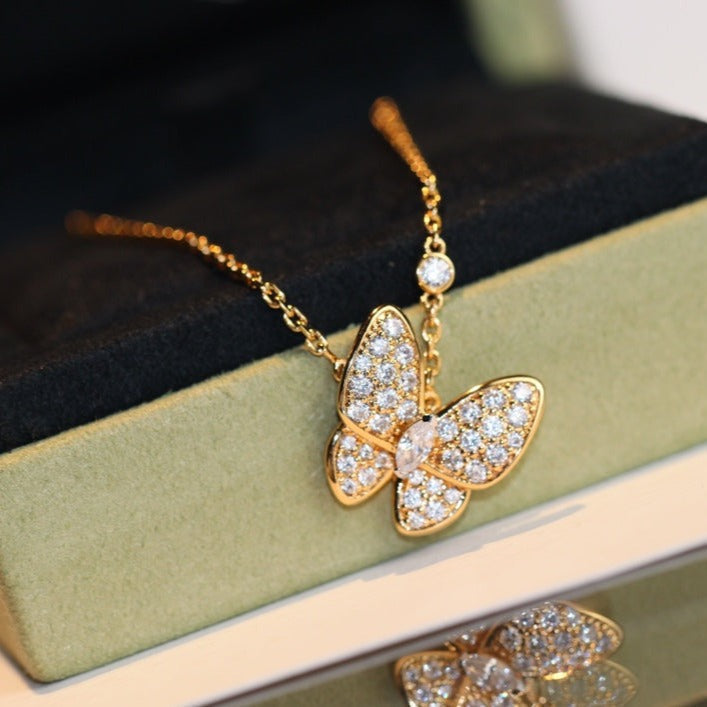 [OrnoraJewelry]BUTTERFLY DIAMOND NECKLACE
