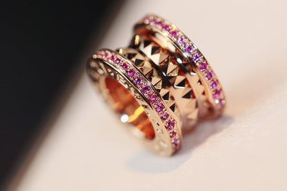 [OrnoraJewelry]ZERO 1 ROCK PINK GOLD PINK DIAMOND NECKLACE